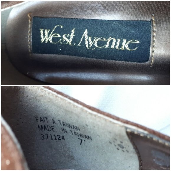 West Avenue Suede Shoe Pointed Toe Low Tan Heels 7 - Picture 5 of 8